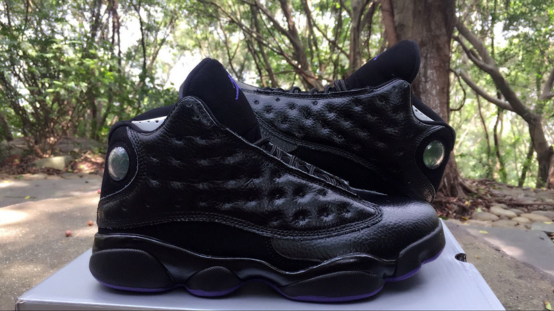 Men Air Jordan 13 Black Purple Shoes - Click Image to Close